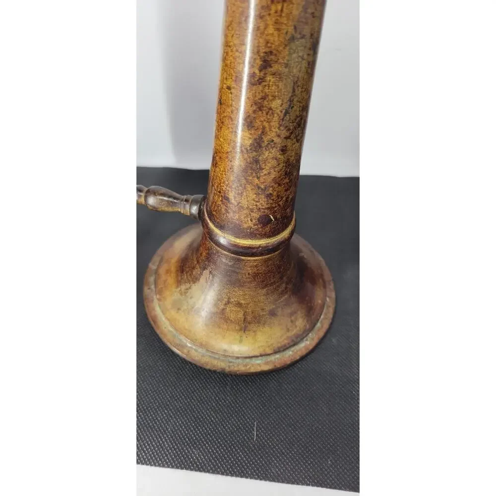 Vintage Pair MCM Brass Wood Tone Wall Candle Holder Sconces 1960s Mid Century